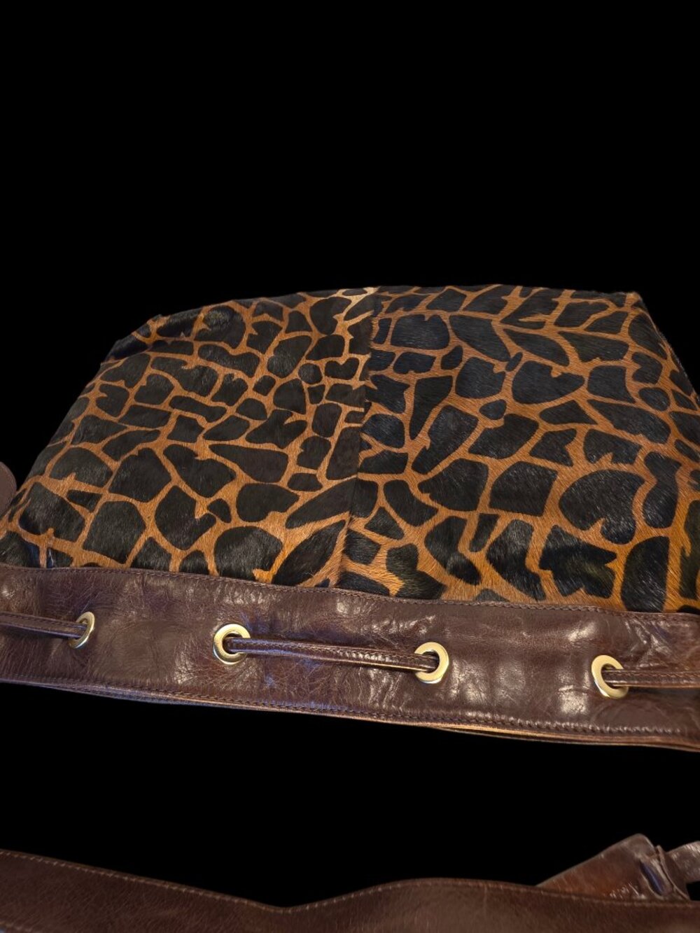 Aqua Madonna Brown Leather and Hair-on-Hide Shoulder Bag  EUC - Picture 10 of 13